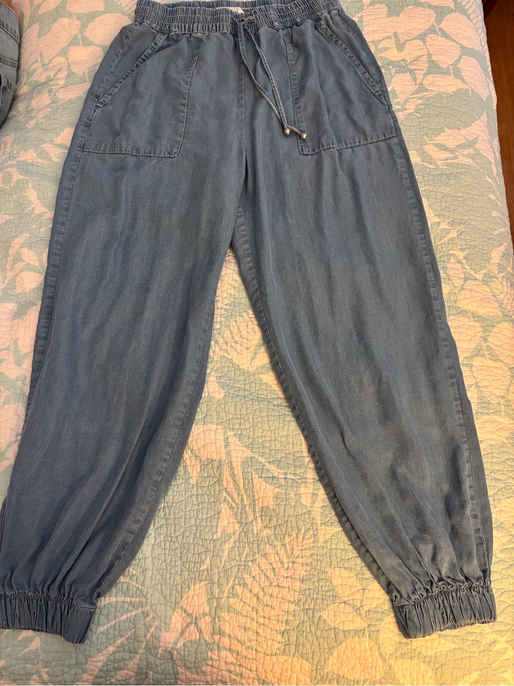Zara Light Blue Drawstring Jogger Pants - XS